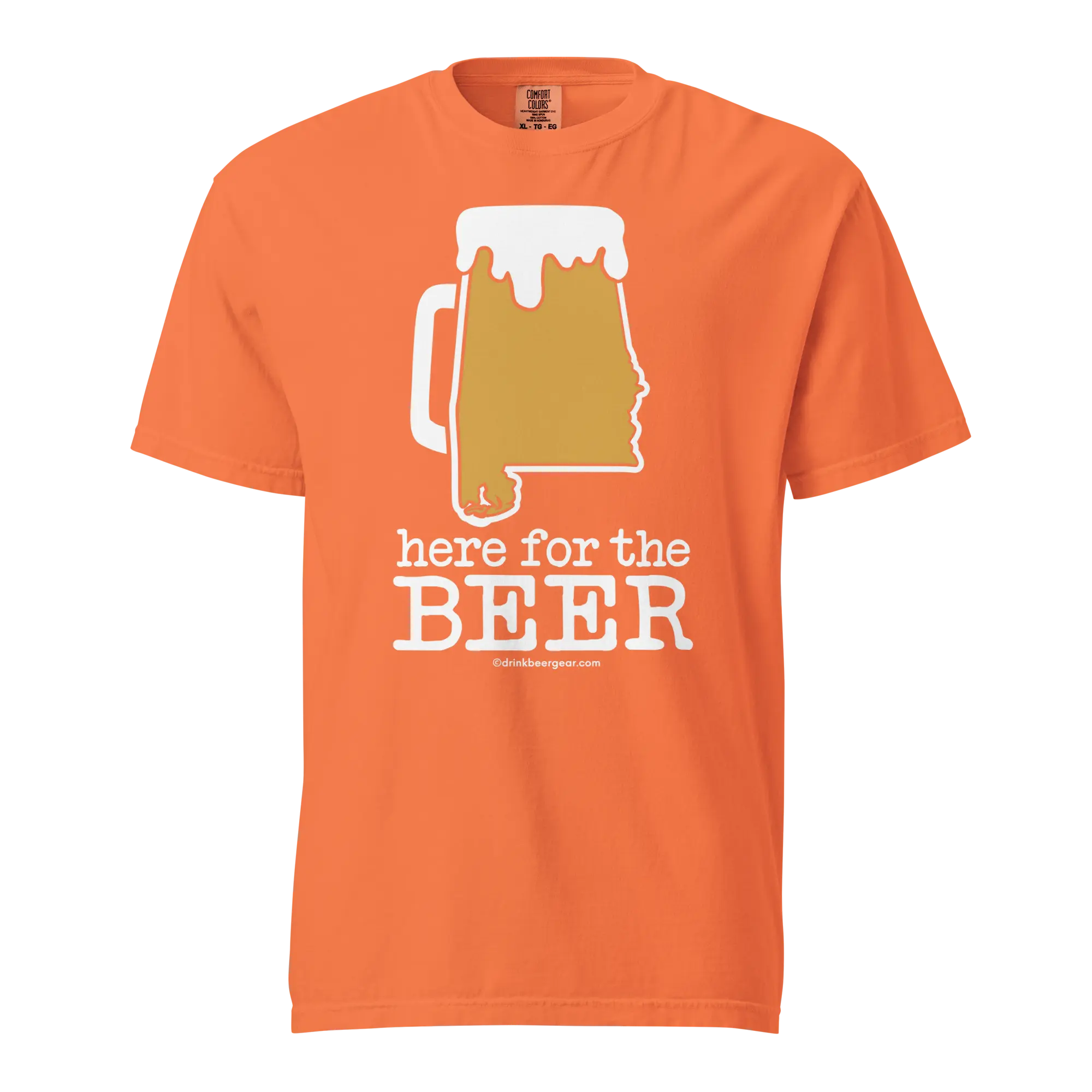 Alabama Beer Mug Tee - Here For The Beer.- COMFORT COLORS BRAND TEE Drink Beer Gear