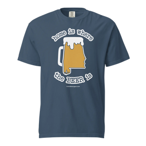 Alabama Beer Mug Tee - Home Is Where The Beer Is - COMFORT COLORS BRAND TEE Drink Beer Gear