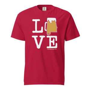 Alabama Beer Mug Tee - LOVE - COMFORT COLORS BRAND TEE Drink Beer Gear