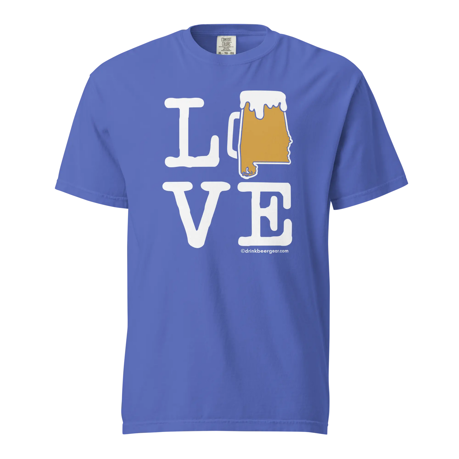 Alabama Beer Mug Tee - LOVE - COMFORT COLORS BRAND TEE Drink Beer Gear