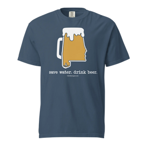 Alabama Beer Mug Tee - Save Water. Drink Beer. - COMFORT COLORS BRAND TEE Drink Beer Gear
