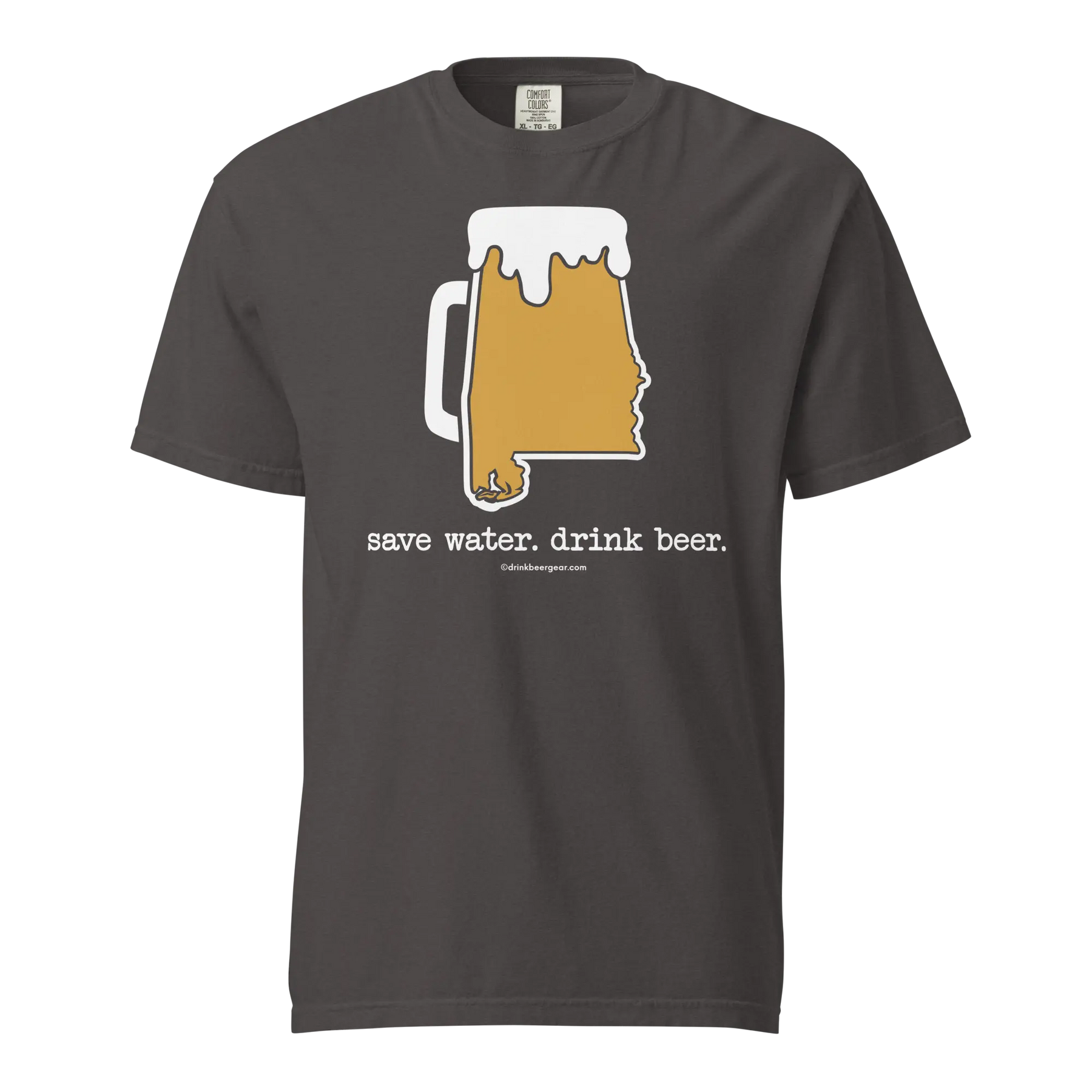 Alabama Beer Mug Tee - Save Water. Drink Beer. - COMFORT COLORS BRAND TEE Drink Beer Gear