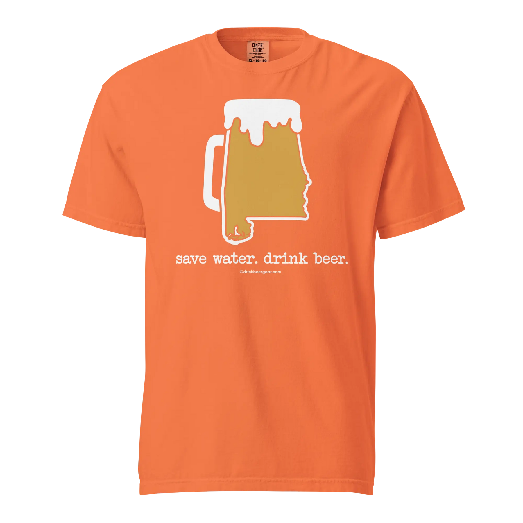 Alabama Beer Mug Tee - Save Water. Drink Beer. - COMFORT COLORS BRAND TEE Drink Beer Gear