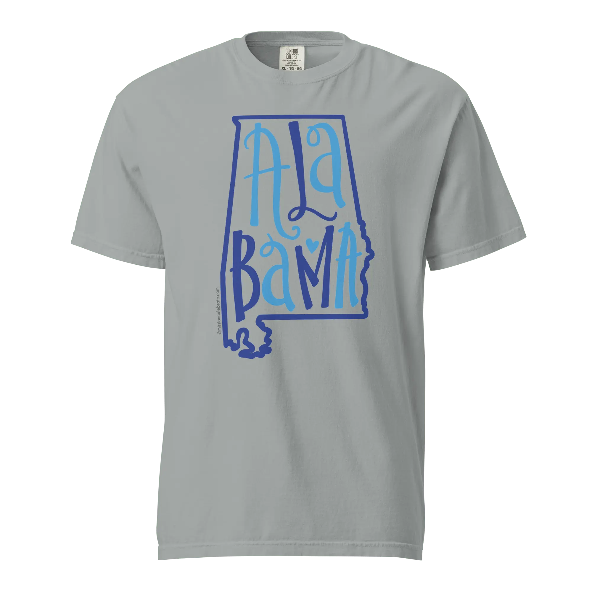 Alabama Bouncy Letter T-Shirt - Comfort Colors Tee with Hand-Lettered Design, State Pride Apparel