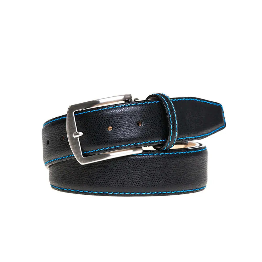 Close up of Alexander Roman Italian calf leather belt texture