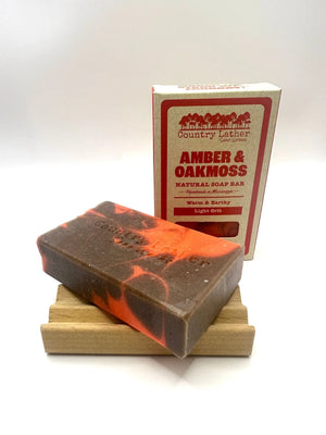 Amber and Oakmoss soap bar by Country Lather Soap Works