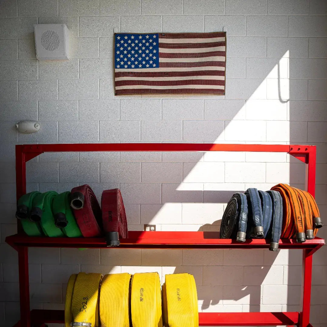 American Flag - Fire Hose - Vintage Recycled Firefighter