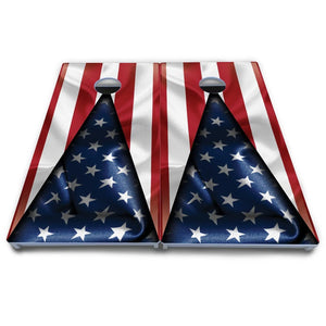 American Flag Triangle Cornhole Boards - All Weather Series Cornhole Solutions
