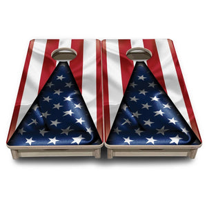 American Flag Triangle - Mini or Vacation Size Cornhole Boards Cornhole Solutions