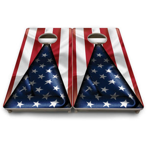 American Flag Triangle - Mini or Vacation Size Cornhole Boards Cornhole Solutions