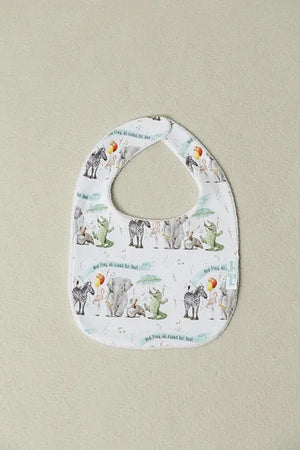 And They All Asked for You Organic Cotton Zoo Bib Nola Tawk