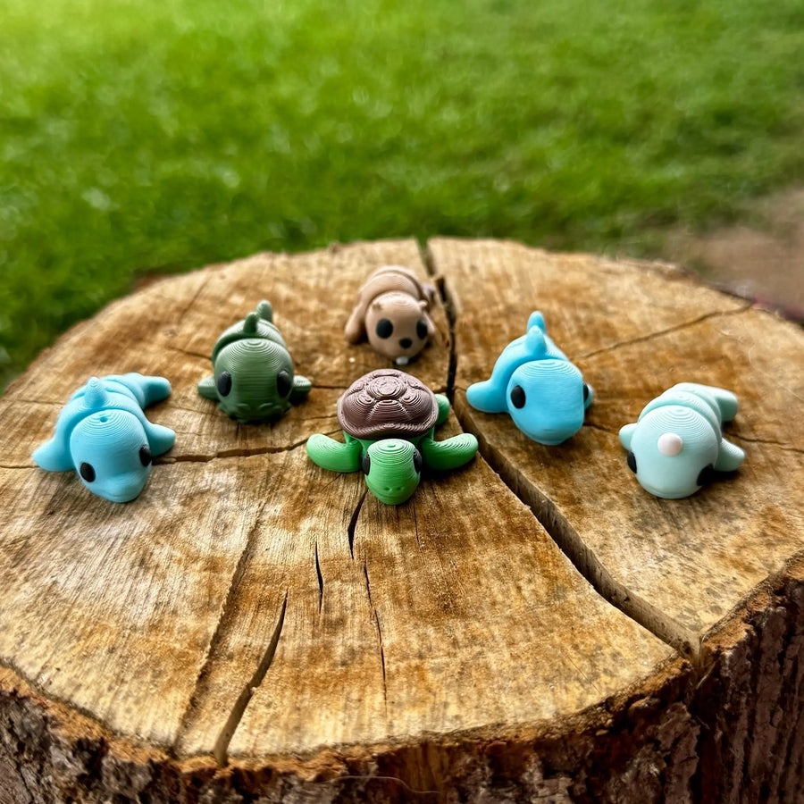 Aquatic Adventures Mini Fidget Toy Bundle | 3D Printed Sea Animal Toys