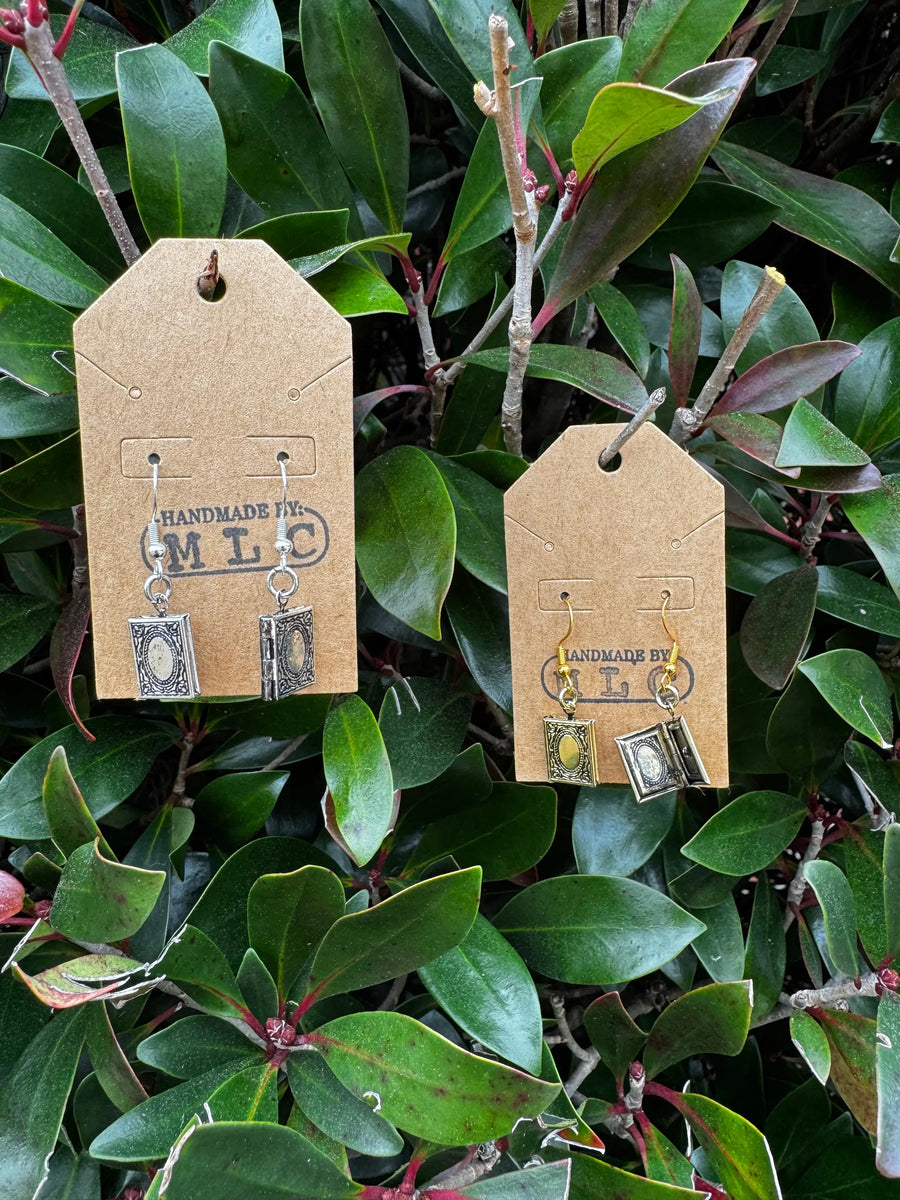 Arcane Tomes Locket Earrings | Book Lover Fantasy Jewelry Gift