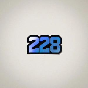 Area Code Holographic Sticker Crooked Letter
