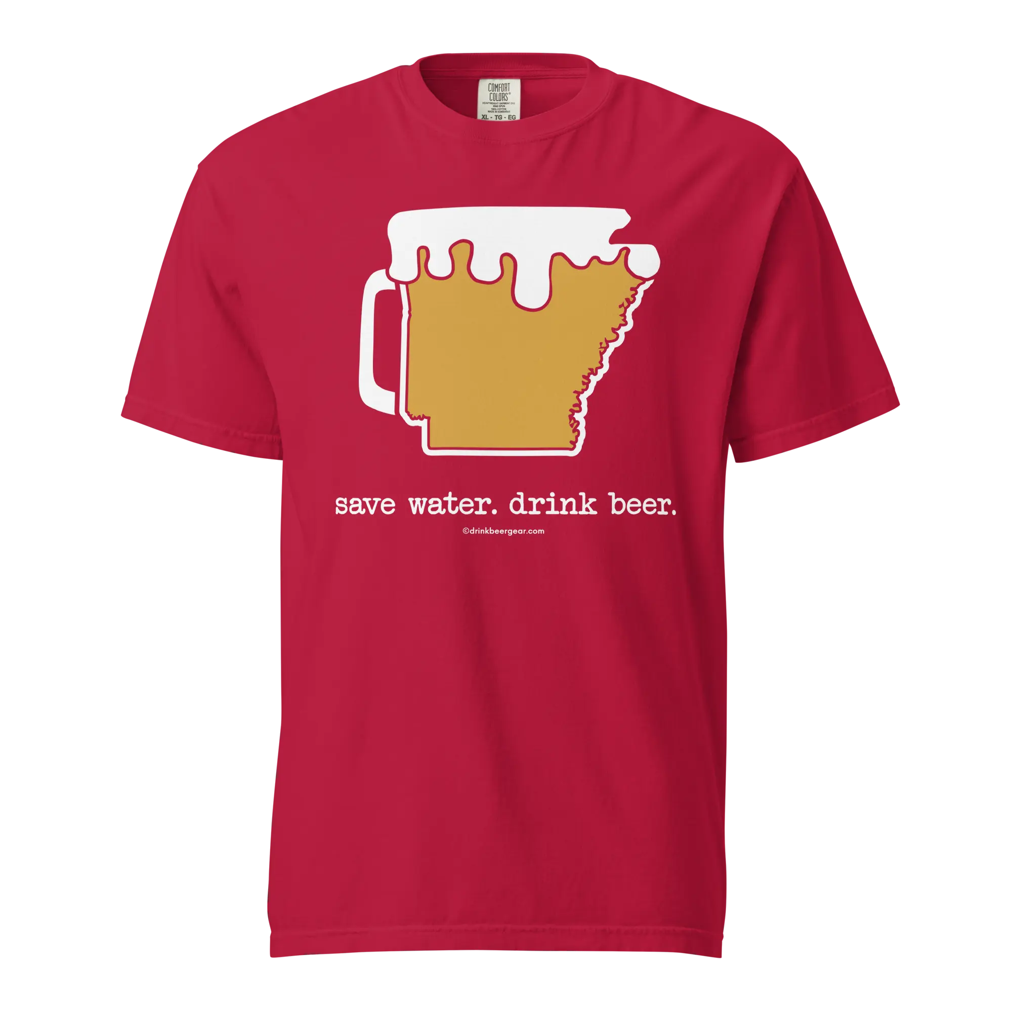 Arkansas Beer Mug Tee - Save Water. Drink Beer. - COMFORT COLORS BRAND TEE Drink Beer Gear