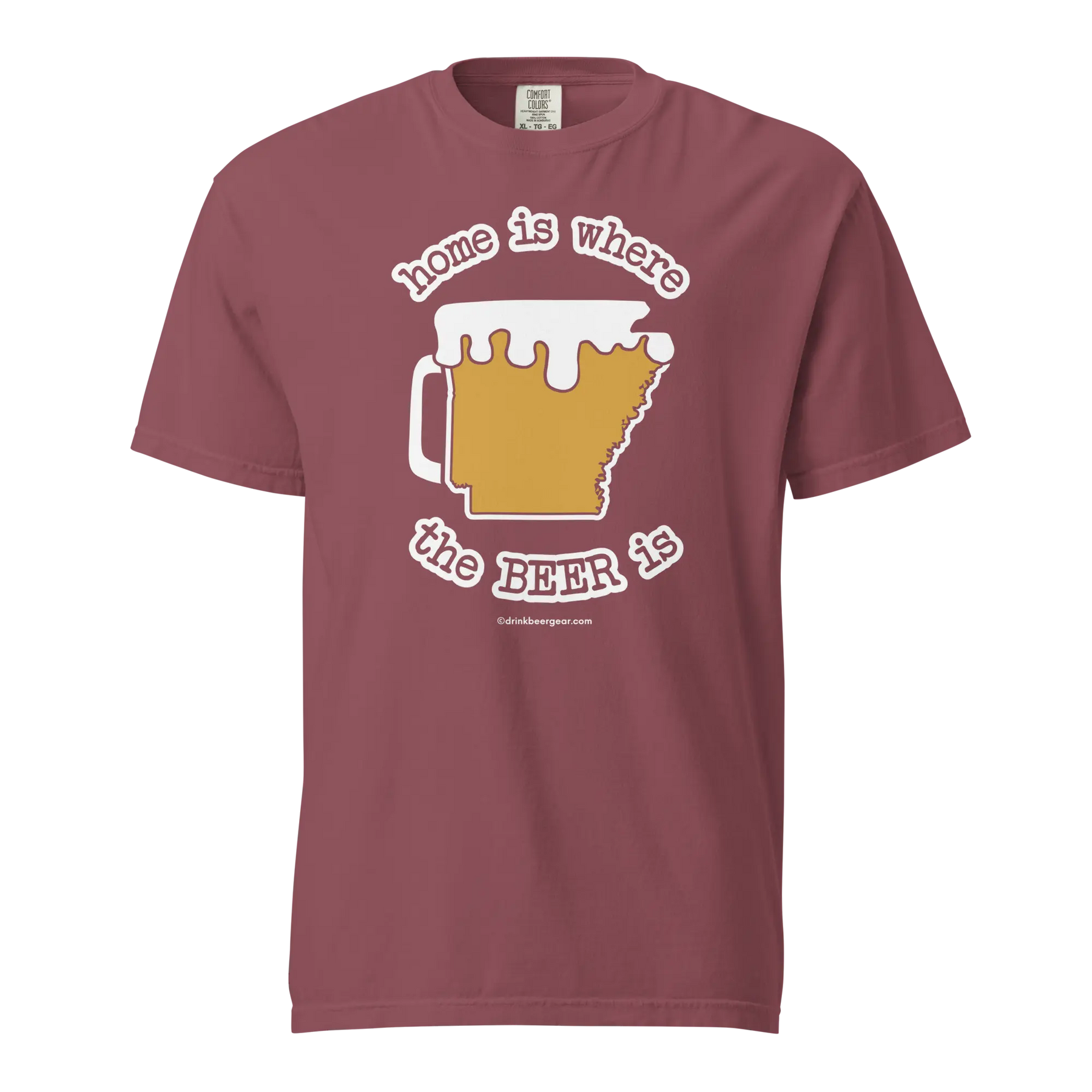 Arkansas Beer Mug Tee – Home Is Where The Beer Is - COMFORT COLORS BRAND TEE Drink Beer Gear