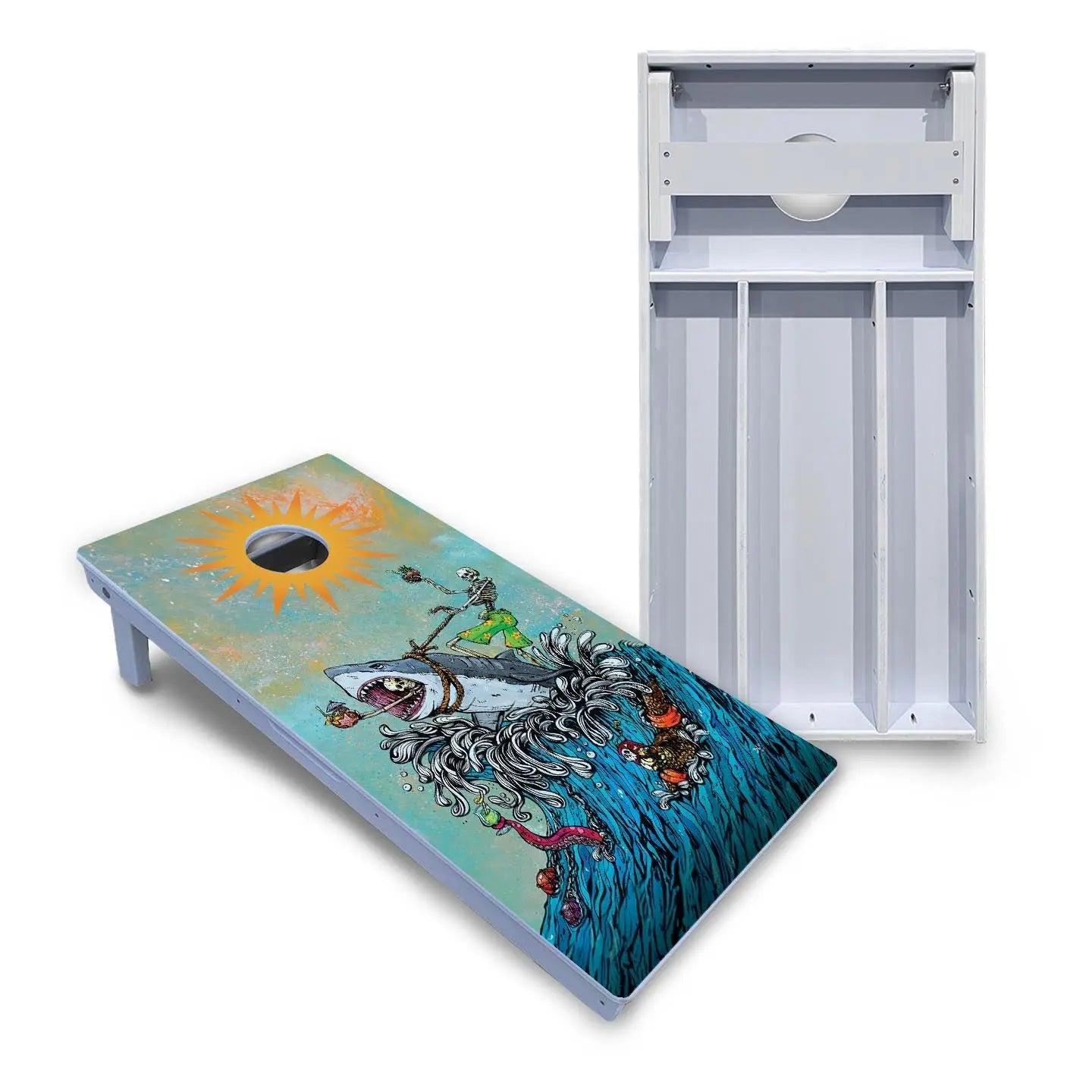 Artist Series Cornhole Boards - All Weather Series - Great White Wave Cornhole Solutions
