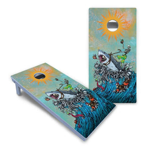Artist Series Cornhole Boards - All Weather Series - Great White Wave Cornhole Solutions