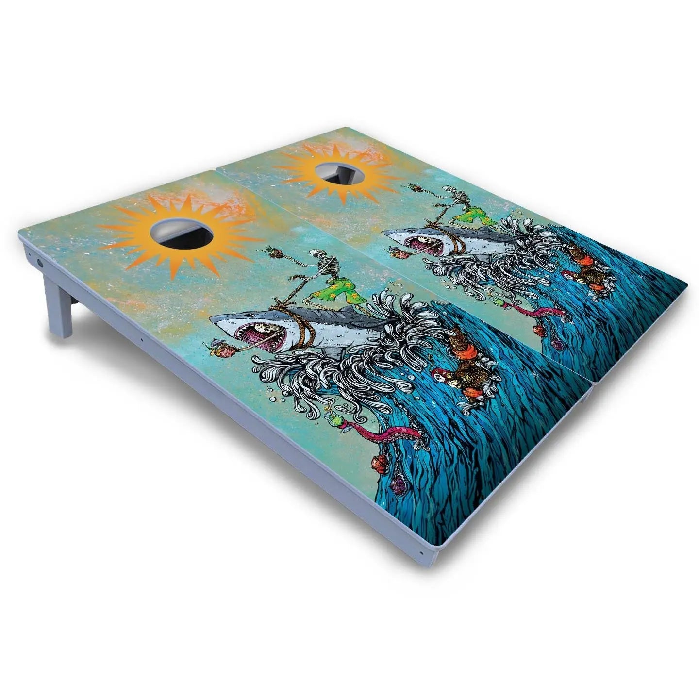Artist Series Cornhole Boards - All Weather Series - Great White Wave Cornhole Solutions
