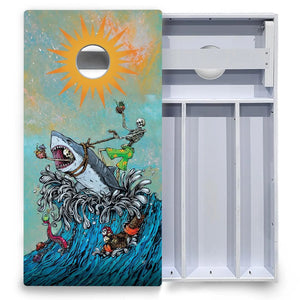 Artist Series Cornhole Boards - All Weather Series - Great White Wave Cornhole Solutions