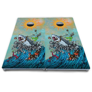 Artist Series Cornhole Boards - All Weather Series - Great White Wave Cornhole Solutions