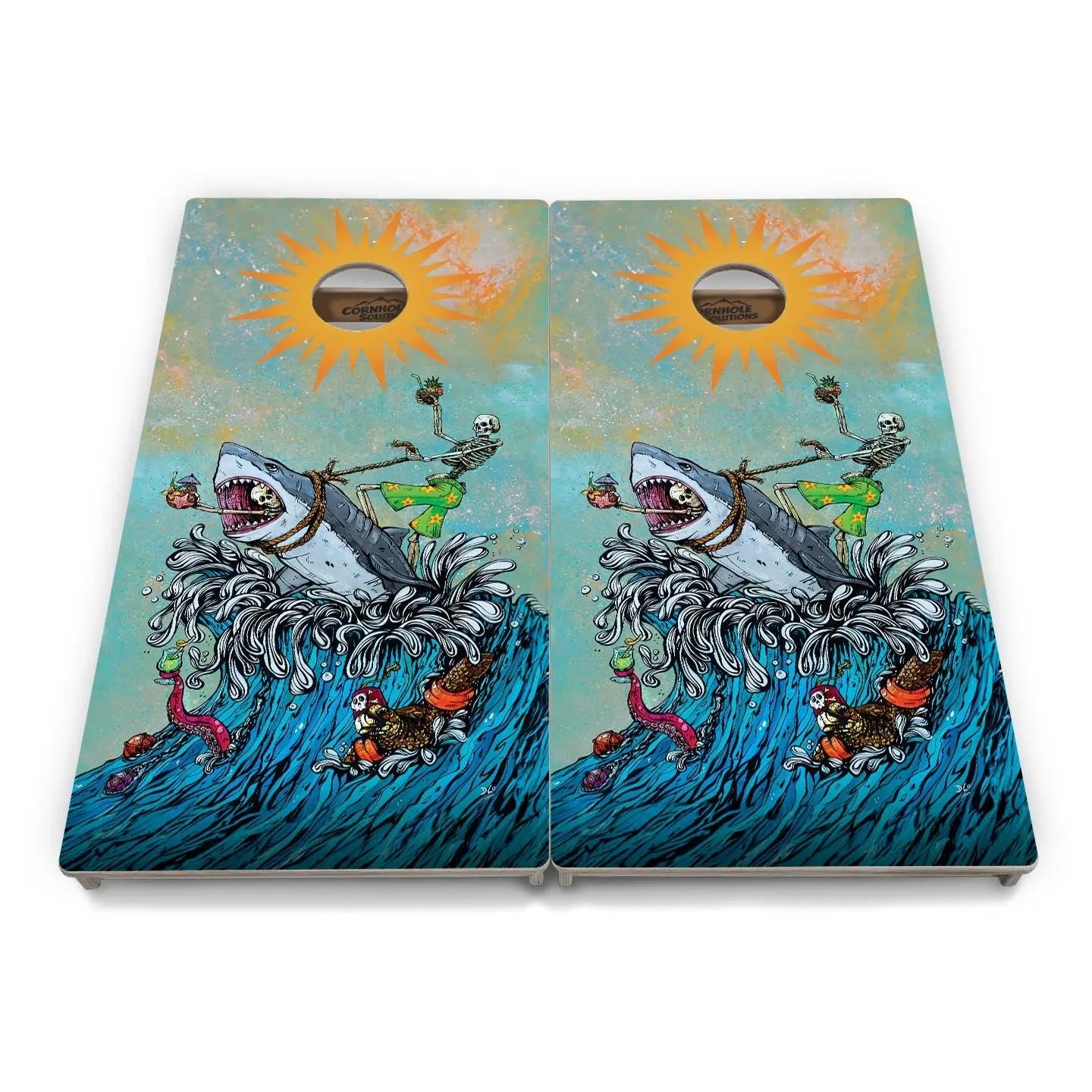 Artist Series Cornhole Boards - Professional Tournament Series - Great White Wave Cornhole Solutions