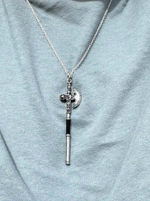 Axe Necklace: Battle Axe Jewelry Pendant, Silver Tone - Mushroom Lady Co. Mississippi Made