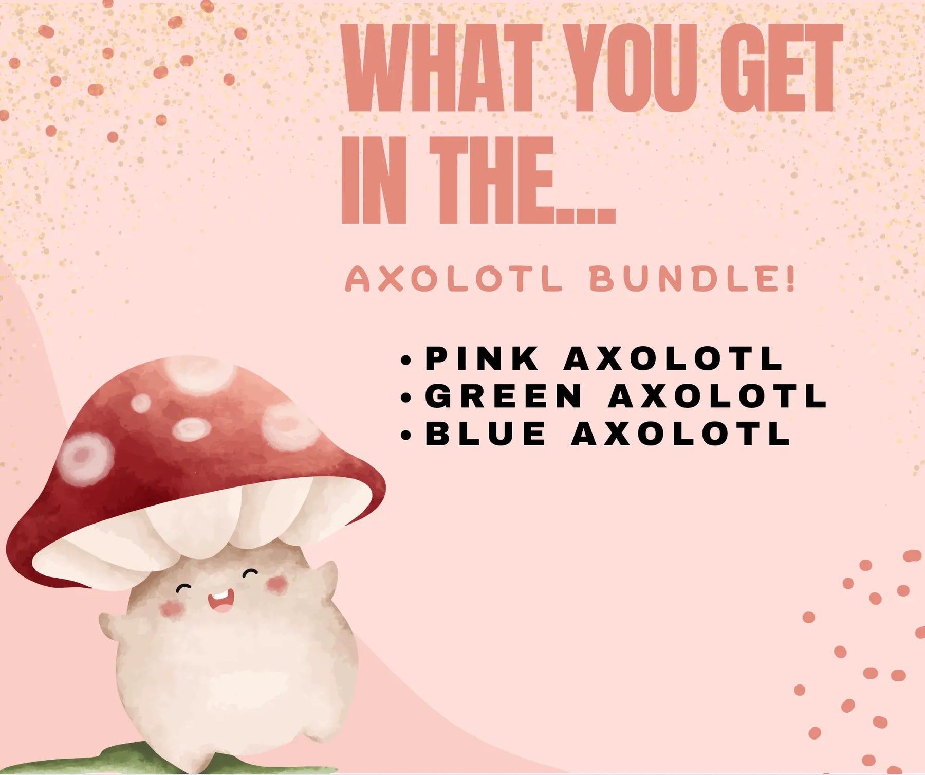 Axolotl Fidget Bundle: Pink, Green, and Blue Axolotl Fidget Toys