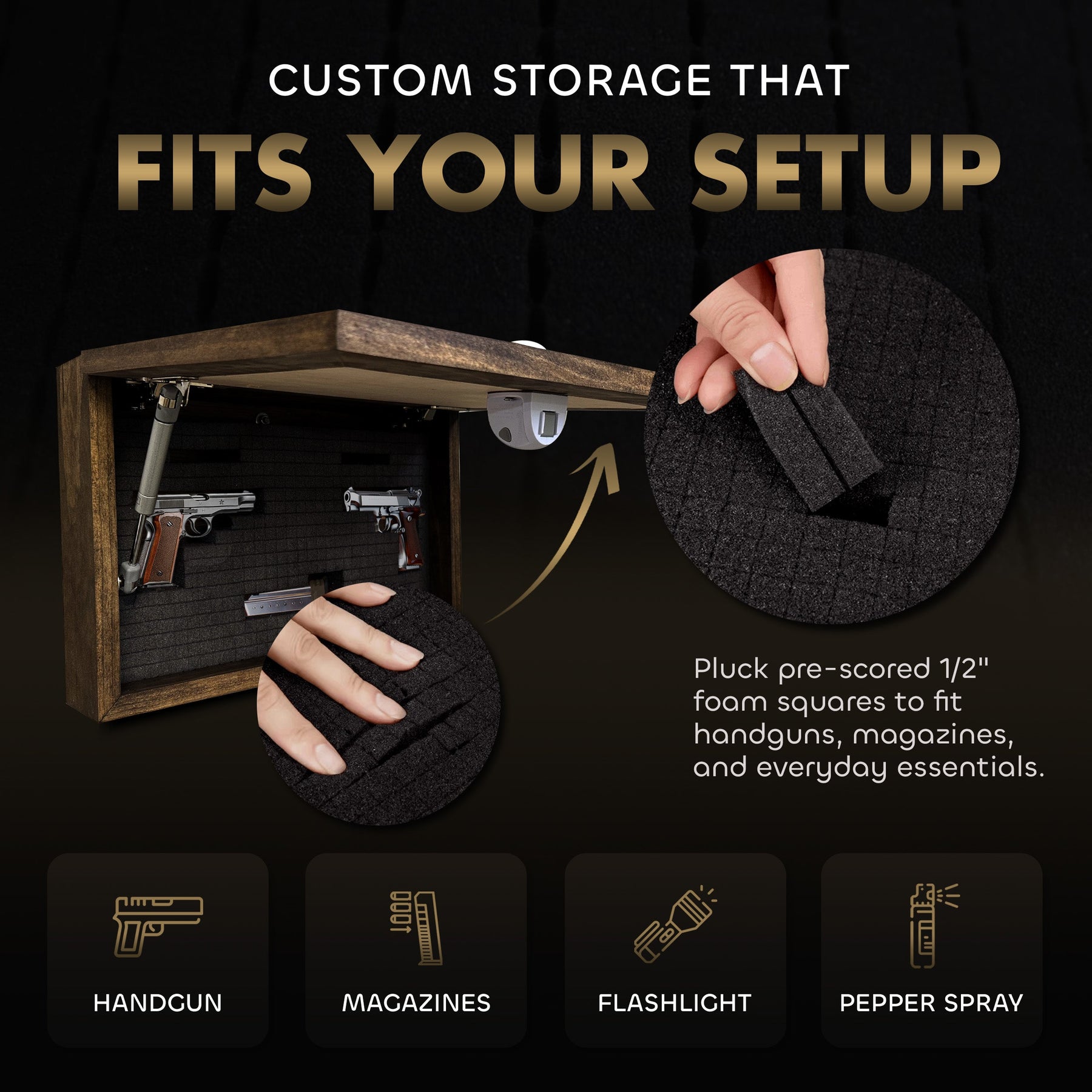 Hidden Gun Safe - Deer Scene Wall Gun Cabinet - Hidden Wall Storage - Wood Gun Cabinet - Handcrafted Gun Concealment Furniture - Hidden Gun Storage by Bellewood Designs