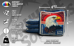 American Stamp Designs - Pro Style REC Cornhole Bags – Regulation 6"x6" – Full Set of 8