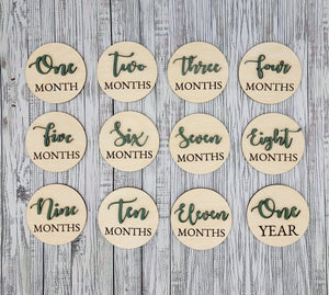 Baby Announcement Sign With Birth Stats and Milestone Discs EverLee Creations