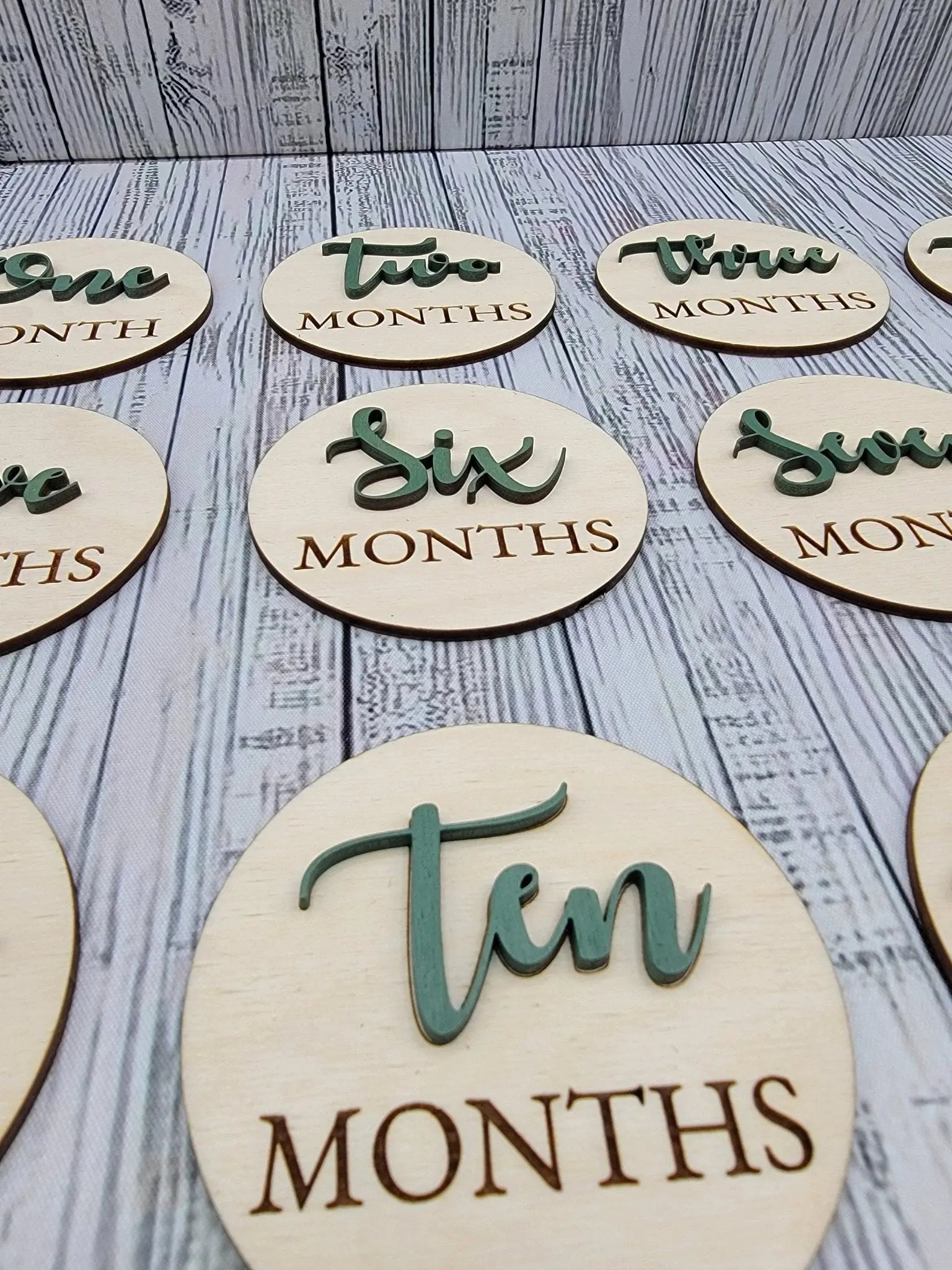 Baby Announcement Sign With Birth Stats and Milestone Discs EverLee Creations