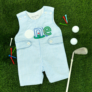 Baby Boy First Birthday Golf Outfit | Hole-In-One Jon Jon Seven Lantern Lane