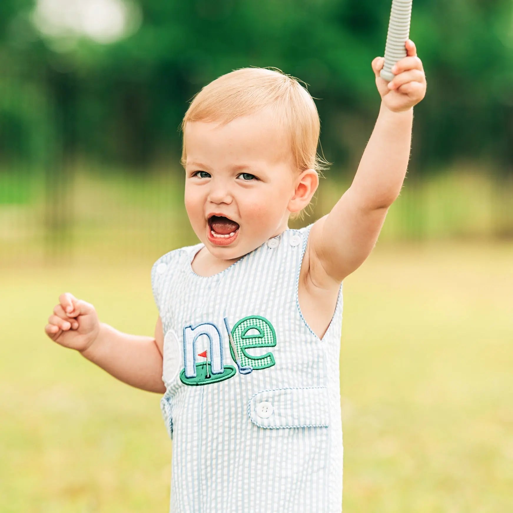 Baby Boy First Birthday Golf Outfit | Hole-In-One Jon Jon Seven Lantern Lane
