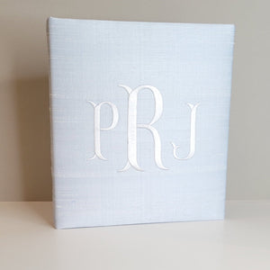Baby Memory Book - Blue Silk (w/o Bow)