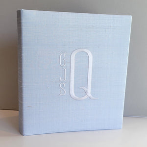 Baby Memory Book - Blue Silk (w/o Bow)