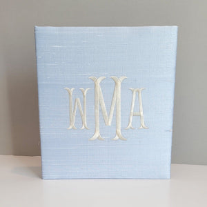 Baby Memory Book - Blue Silk (w/o Bow)