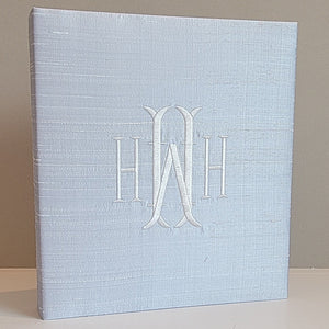 Baby Memory Book - Blue Silk (w/o Bow)