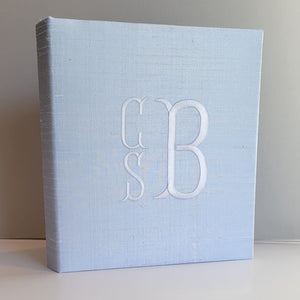 Baby Memory Book - Blue Silk (w/o Bow)