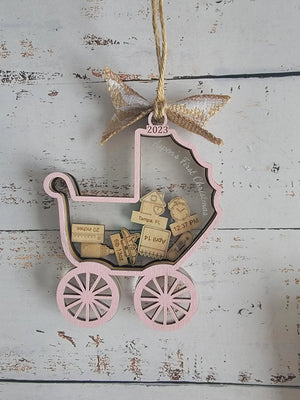 Baby's First Christmas Ornament Baby Carriage Edition EverLee Creations