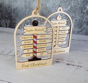 Baby's First Christmas Ornament North Pole Edition EverLee Creations