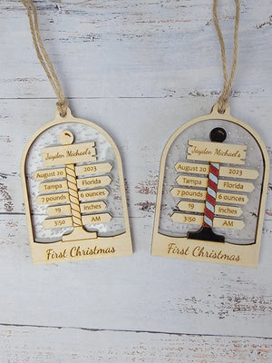Baby's First Christmas Ornament North Pole Edition EverLee Creations