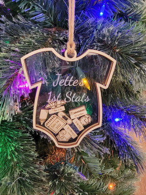Baby's First Christmas Ornament Onesie Edition EverLee Creations