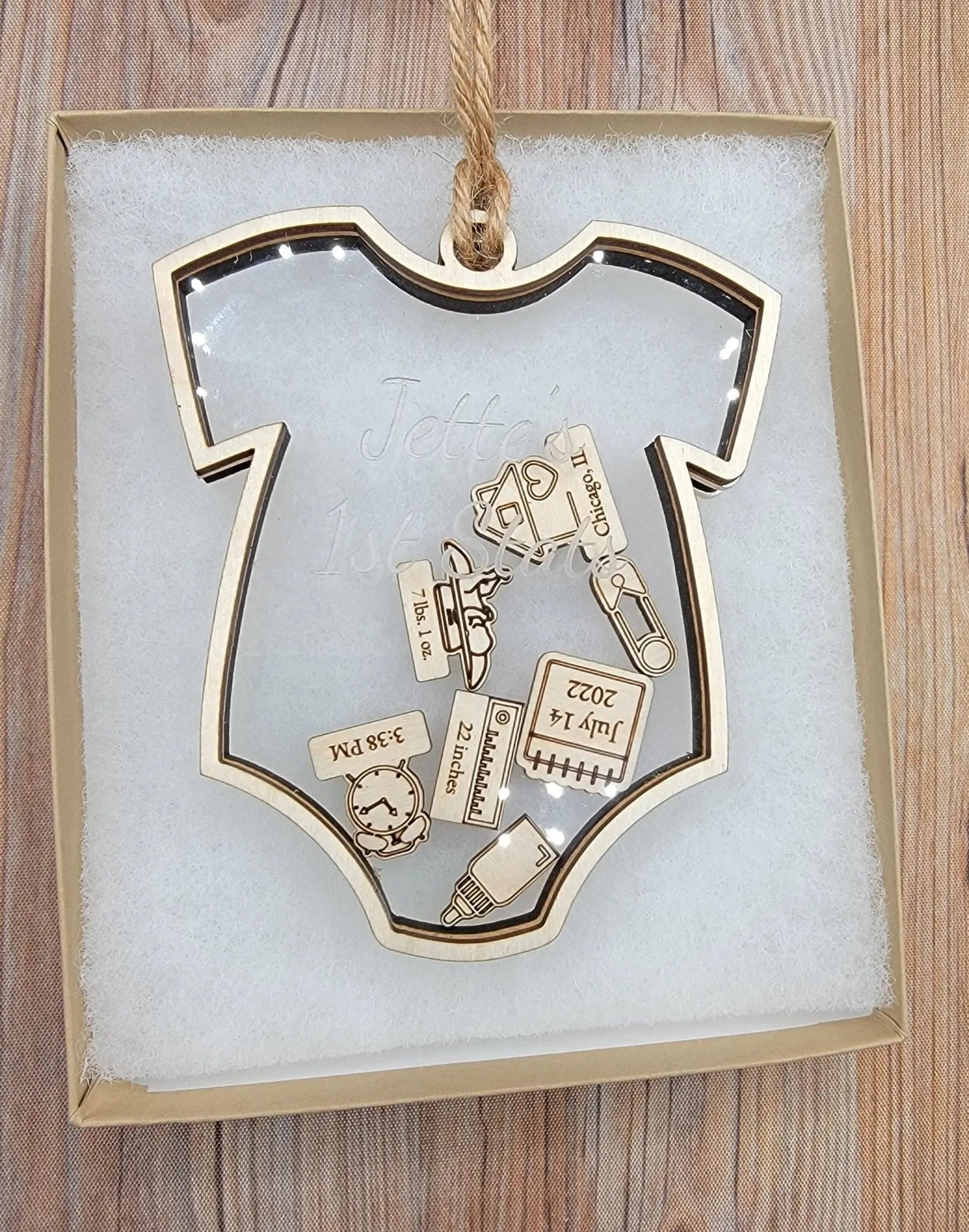Baby's First Christmas Ornament Onesie Edition EverLee Creations