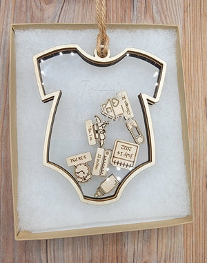 Baby's First Christmas Ornament Onesie Edition EverLee Creations