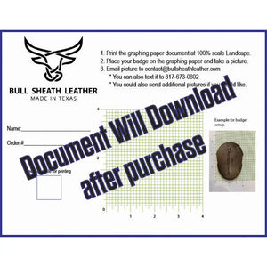 Badge order instructions with overlay text "Document Will Download after purchase"