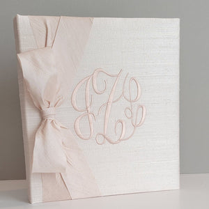 Ballerina silk handmade baby memory book with silk bow by AP Creations