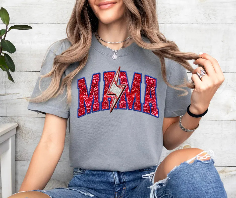 Baseball Mama Lightning Bolt Southern Backroad Tees LLC