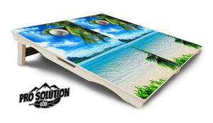 Beach Mountain Scene Cornhole Boards - Pro Solution Lite Series Cornhole Solutions