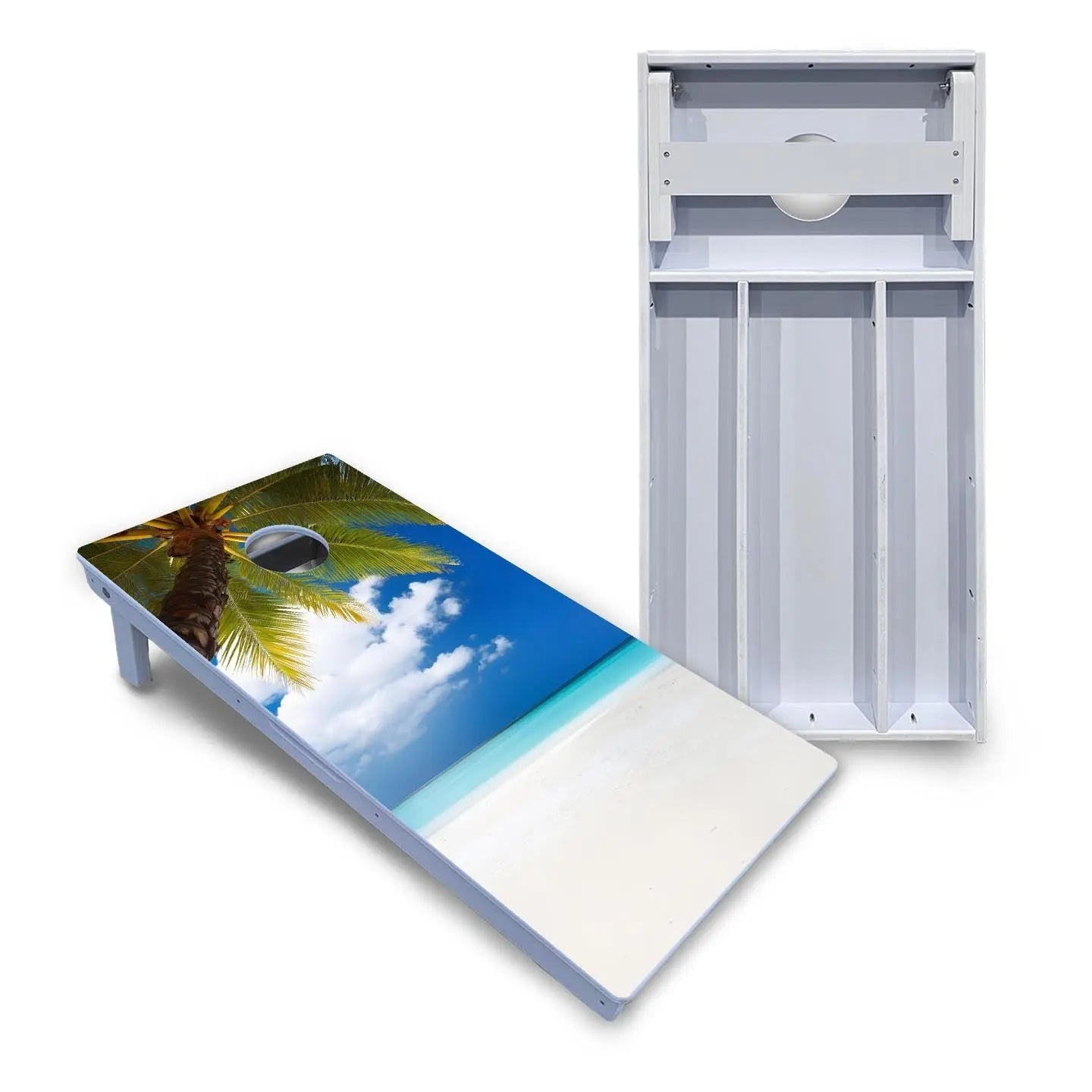 Beach Palm Tree Cornhole Boards - All Weather Series Cornhole Solutions